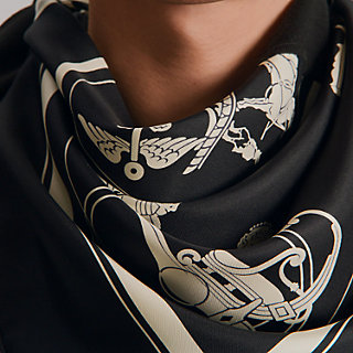 Carré 90 Hybride Ex-Libris - Noir | Hermès Canada